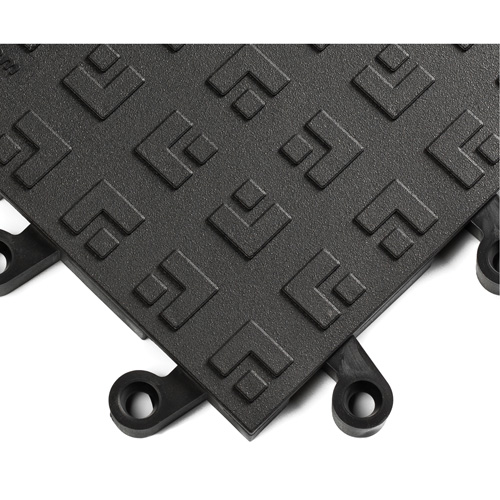 ErgoDeck&reg; Ergonomic Flooring System No. 562, PVC, 1-1/2' W x 1-1/2' L, 7/8" Thick, Black Cantin et fils