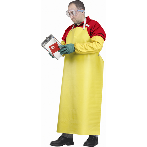 Flame Resistant Aprons, Neoprene/Polyester, 48" L x 35" W, Yellow Cantin et fils