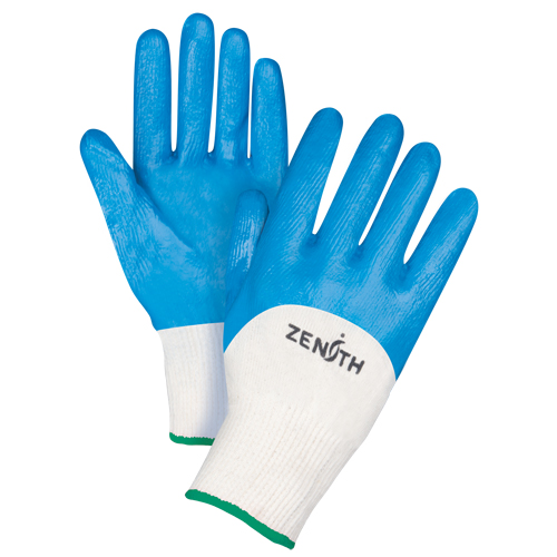 Gants enduits et tricot&eacute;s sans coutures de poids moyen, 8/Moyen, R&ecirc;vetement Nitrile, Calibre 13, Enveloppe en Coton Cantin et fils