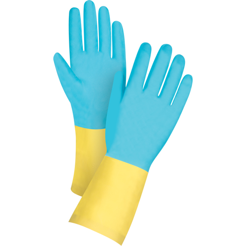 Dipped Chemical-Resistant Gloves, Size 7, 12" L, Neoprene, Flock-Lined Inner Lining, 20-mil Cantin et fils