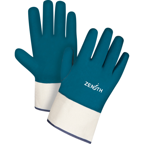 Gants &agrave; poignet de s&eacute;curit&eacute; de poids lourd, 11/2T-Grand, R&ecirc;vetement Nitrile, Enveloppe en Coton Cantin et fils