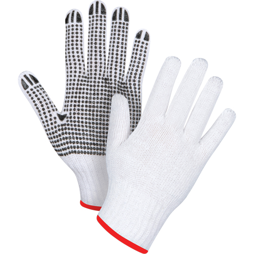 Gants tricot&eacute;s &agrave; pois, Poly/coton, Un c&ocirc;t&eacute;, Calibre 7, T-Grand Cantin et fils