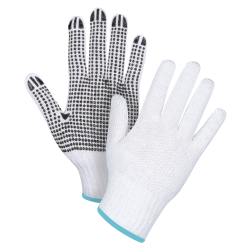 Gants tricot&eacute;s &agrave; pois, Poly/coton, Un c&ocirc;t&eacute;, Calibre 7, T-Grand Cantin et fils