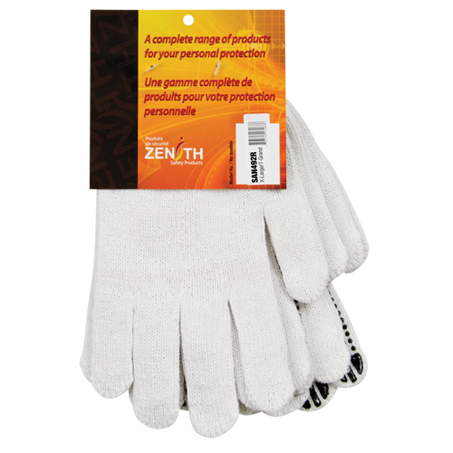 Gants tricot&eacute;s &agrave; pois, Poly/coton, Un c&ocirc;t&eacute;, Calibre 7, T-Grand Cantin et fils