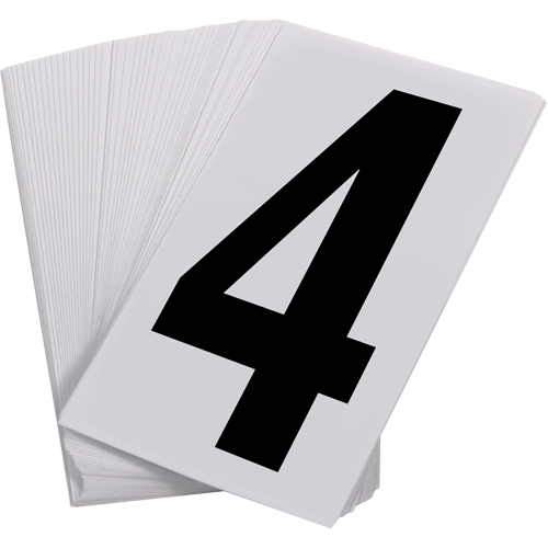 Num&eacute;ros autocollants, 4, 3-1/2" h, Noir sur blanc Cantin et fils