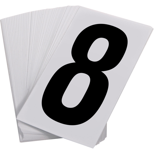 Pressure Sensitive Numbering, 8, 3-1/2" H, Black on White Cantin et fils