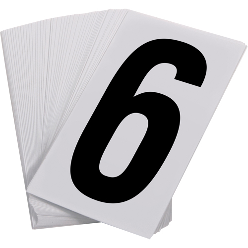Num&eacute;ros autocollants, 6, 3-1/2" h, Noir sur blanc Cantin et fils