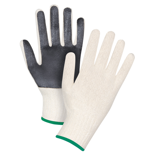 Gants en tricot &agrave; paume enduite, Poly/coton, Un c&ocirc;t&eacute;, Calibre 7, Moyen Cantin et fils