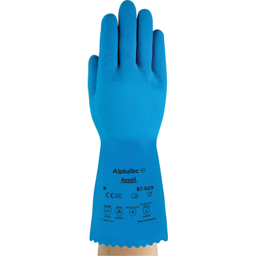 Gants AlphaTec 87-029, Taille Petit/7, 12" lo, Latex de caoutchouc, Doublure en Nylon, 50 mils Cantin et fils