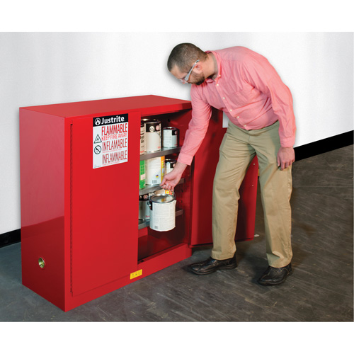 Armoire de s&eacute;curit&eacute; pour la peinture et les encres combustibles EX Sure-Grip, 40 gal., 3 tablettes Cantin et fils