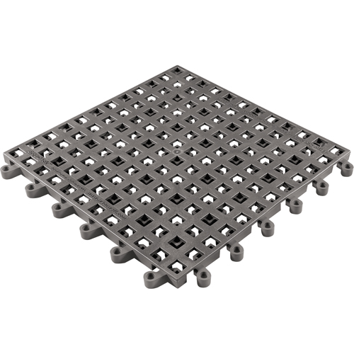 ErgoDeck&reg; General Purpose No. 564 Matting, PVC, 1-1/2' W x 1-1/2' L, 7/8" Thick, Charcoal Cantin et fils