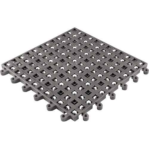 ErgoDeck&reg; General Purpose No. 564 Matting, PVC, 1-1/2' W x 1-1/2' L, 7/8" Thick, Charcoal Cantin et fils