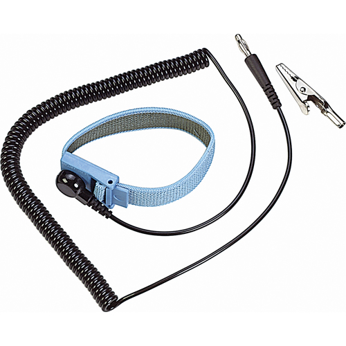 ESD 6' Coil Cord with Wrist Strap Cantin et fils