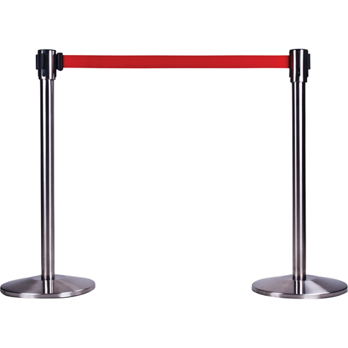 Free-Standing Crowd Control Barrier Receiver Post, 35" High, Stainless Cantin et fils
