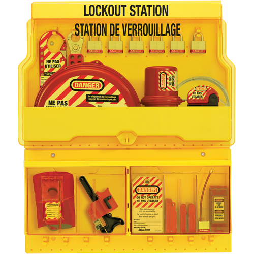 Deluxe Lockout Stations, Aluminum Padlocks, 32 Padlock Capacity, Padlocks Included Cantin et fils