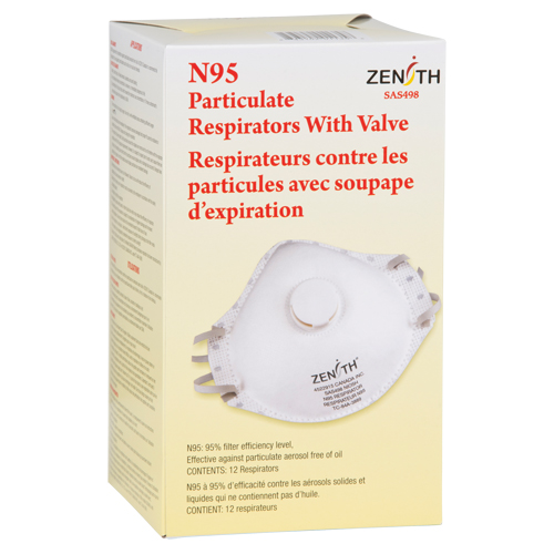Particulate Respirators, N95, NIOSH Certified, Medium/Large Cantin et fils