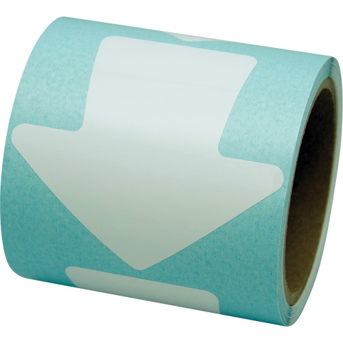 D&eacute;calcomanie en couleur pour le marquage des planchers, Fl&egrave;che, 4" lo x 4" la, Blanc, Vinyle Cantin et fils
