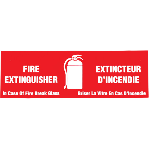 "Fire Extinguisher / Extincteur d'incendie" Label, 2" x 6", Vinyl, Bilingual with Pictogram Cantin et fils