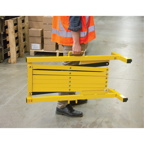Expandable Barrier, 37" H x 11' L, Black/Yellow Cantin et fils