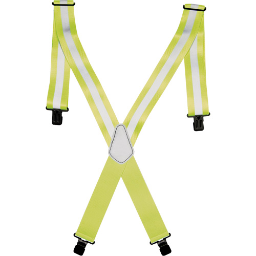 Bretelles de travail haute visibilit&eacute; 2", Jaune lime haute visibilit&eacute;, Couleur r&eacute;fl&eacute;chissante Argent, Taille unique Cantin et fils