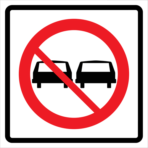No Passing Roll-Up Traffic Sign, 29-1/2" x 29-1/2", Vinyl, Pictogram Cantin et fils