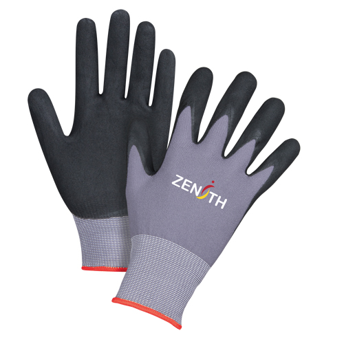 ZX-1 Premium Touchscreen Compatible Gloves, 6/X-Small, Foam Nitrile Coating, 15 Gauge, Nylon Shell Cantin et fils