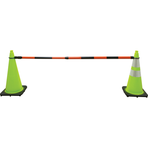 Retractable Cone Bar, 7' 5" Extended Length, Black/Orange Cantin et fils