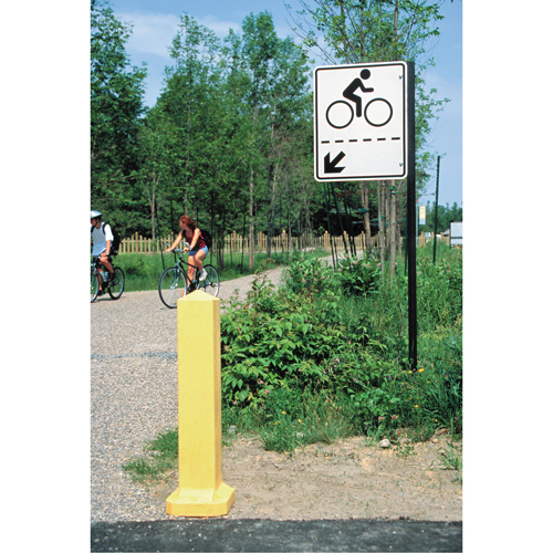 Bollards, Plastic, 33" H x 6" W, Yellow Cantin et fils