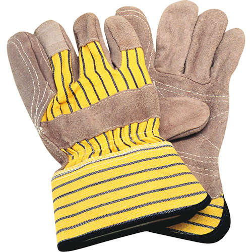 Gants d'ajusteur avec paume double, Grand, Paume en Cuir de vache refendu, Doublure en Coton Cantin et fils
