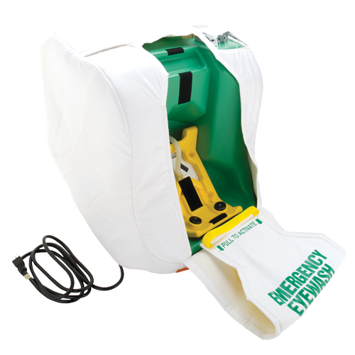 Poste de douche oculaire portable et chauff&eacute;, Aliment&eacute; par gravit&eacute;, Capacit&eacute; 16 gal., Conformit&eacute; ANSI Z358.1 Cantin et fils