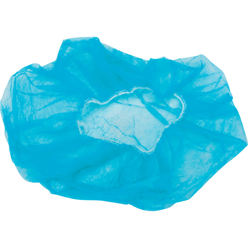 Non-Woven Bouffant Caps, Polypropylene, 21"/Large, Blue Cantin et fils