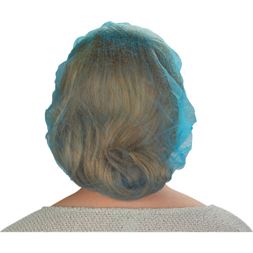 Non-Woven Bouffant Caps, Polypropylene, 21"/Large, Blue Cantin et fils