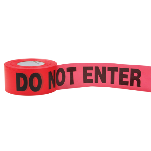 Standard Barricade Tape, English, 3" W x 1000' L, 2 mils, Red Cantin et fils