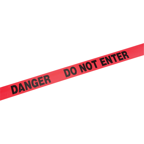 Standard Barricade Tape, English, 3" W x 1000' L, 2 mils, Red Cantin et fils