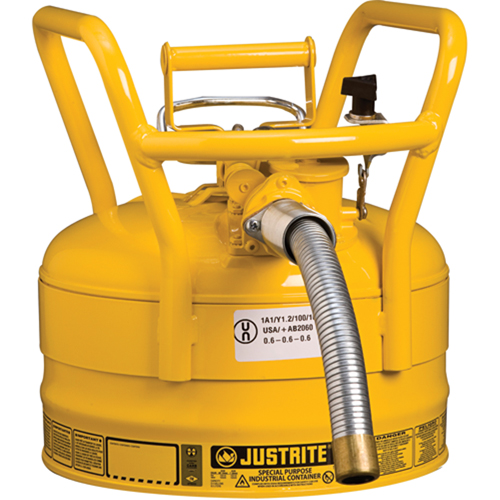 D.O.T. AccuFlow Safety Cans, Type II, Steel, 2.5 US gal., Yellow, FM Approved Cantin et fils