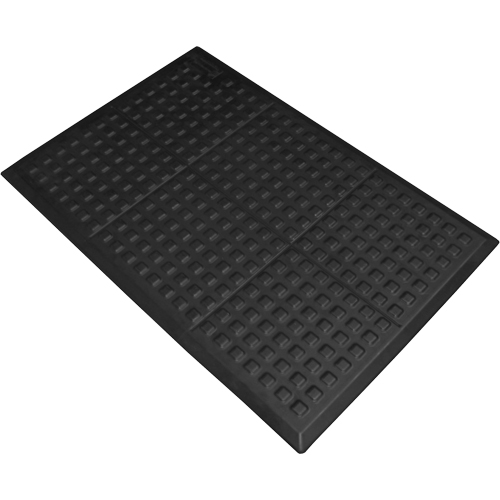 Tapis antifatigue Connect No 502 Rejuvenator pour poste de travail simple, Polyur&eacute;thane, 3' la c, 5' lo, 5/8" &eacute;paisseur, Noir Cantin et fils