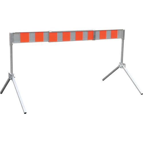 Street Barricade, A-Frame, 6' L x 5-1/2" H, Orange/White Cantin et fils