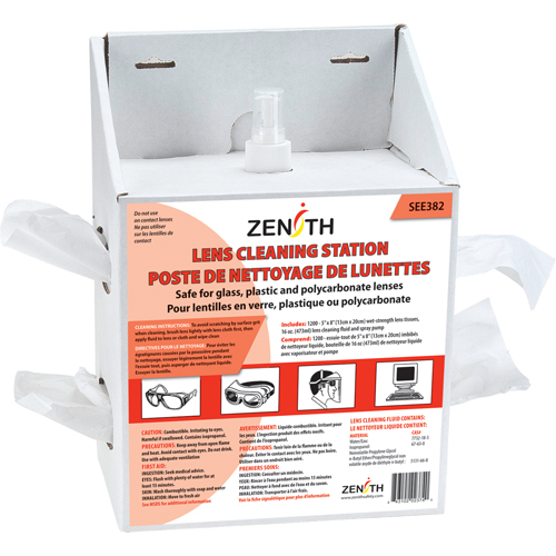 Poste de nettoyage jetables pour lentilles, Carton, 8" lo x 5" p x 12-1/2" h Cantin et fils