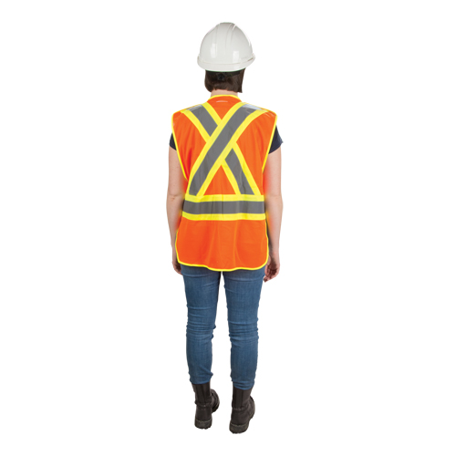 CSA Compliant High Visibility Surveyor Vest, High Visibility Orange, Medium, Polyester Cantin et fils