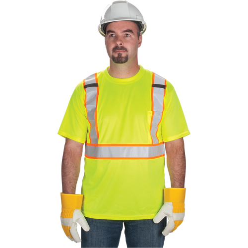 T-shirt conforme &agrave; la CSA, Polyester, Moyen, Jaune lime haute visibilit&eacute; Cantin et fils