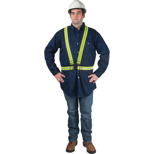Standard-Duty Safety Harness, High Visibility Lime-Yellow, Silver Reflective Colour, 3X-Large Cantin et fils