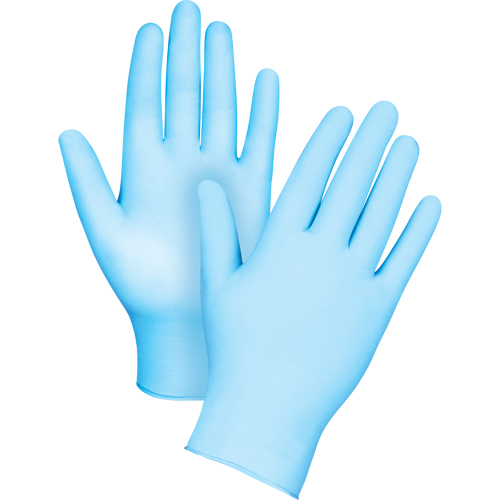 Gants tactiles jetables de calibre m&eacute;dical, Petit, Nitrile/vinyle, 4,5 mils, Sans poudre, Bleu, Classe 2 Cantin et fils