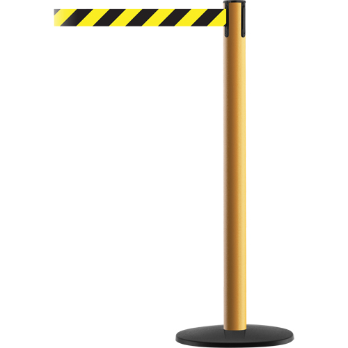 Advance TensaBarrier&reg; Barrier Post, Steel, 36" H, Black/Yellow Tape, 7.5' Tape Length Cantin et fils