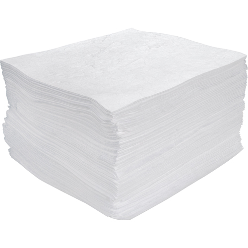 Feuilles absorbantes souffl&eacute;es de premi&egrave;re qualit&eacute;, Huile seulement, 15" x 17", 30 gal. d'absorption Cantin et fils