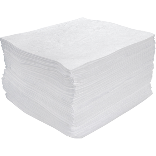 Feuilles absorbantes souffl&eacute;es de premi&egrave;re qualit&eacute;, Huile seulement, 15" x 17", 25 gal. d'absorption Cantin et fils
