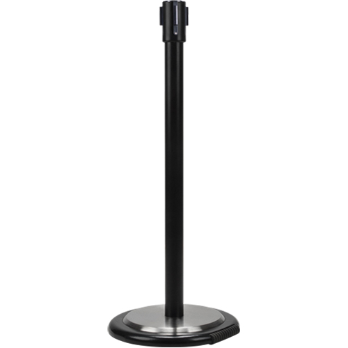 Poteau r&eacute;cepteur pour barri&egrave;res sur pieds pour le contr&ocirc;le des foules avec roues, Hauteur de 35", Noir Cantin et fils