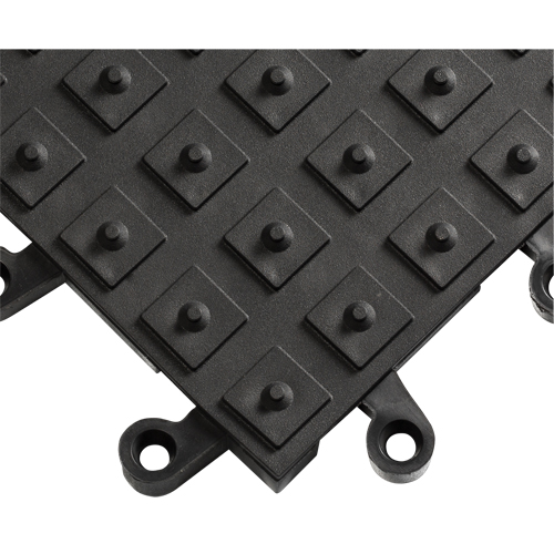 ErgoDeck&reg; Matting With Integrated No-Slip Cleats No. 552, PVC, 1-1/2' W x 1-1/2' L, 7/8" Thick, Black Cantin et fils