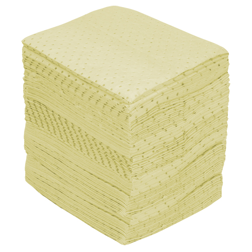 Industrial-Grade Fine Fibre Sorbent Pads, Hazmat, 15" x 17", 35 Gal. Absorbancy Cantin et fils