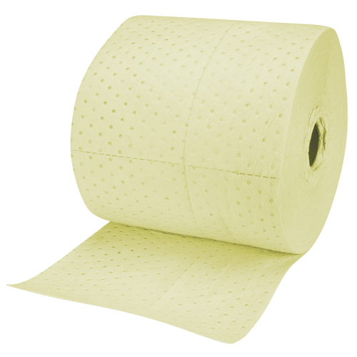 Rouleaux absorbants en fibres fines de calibre industriel, Lourd, 150' lo x 15" la, Absorption 35 gal. Cantin et fils