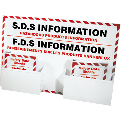 Postes d'information de fiches de donn&eacute;es de s&eacute;curit&eacute;, Anglais & français, Compris reliures Cantin et fils